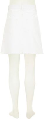 Girls white button-up A-line skirt